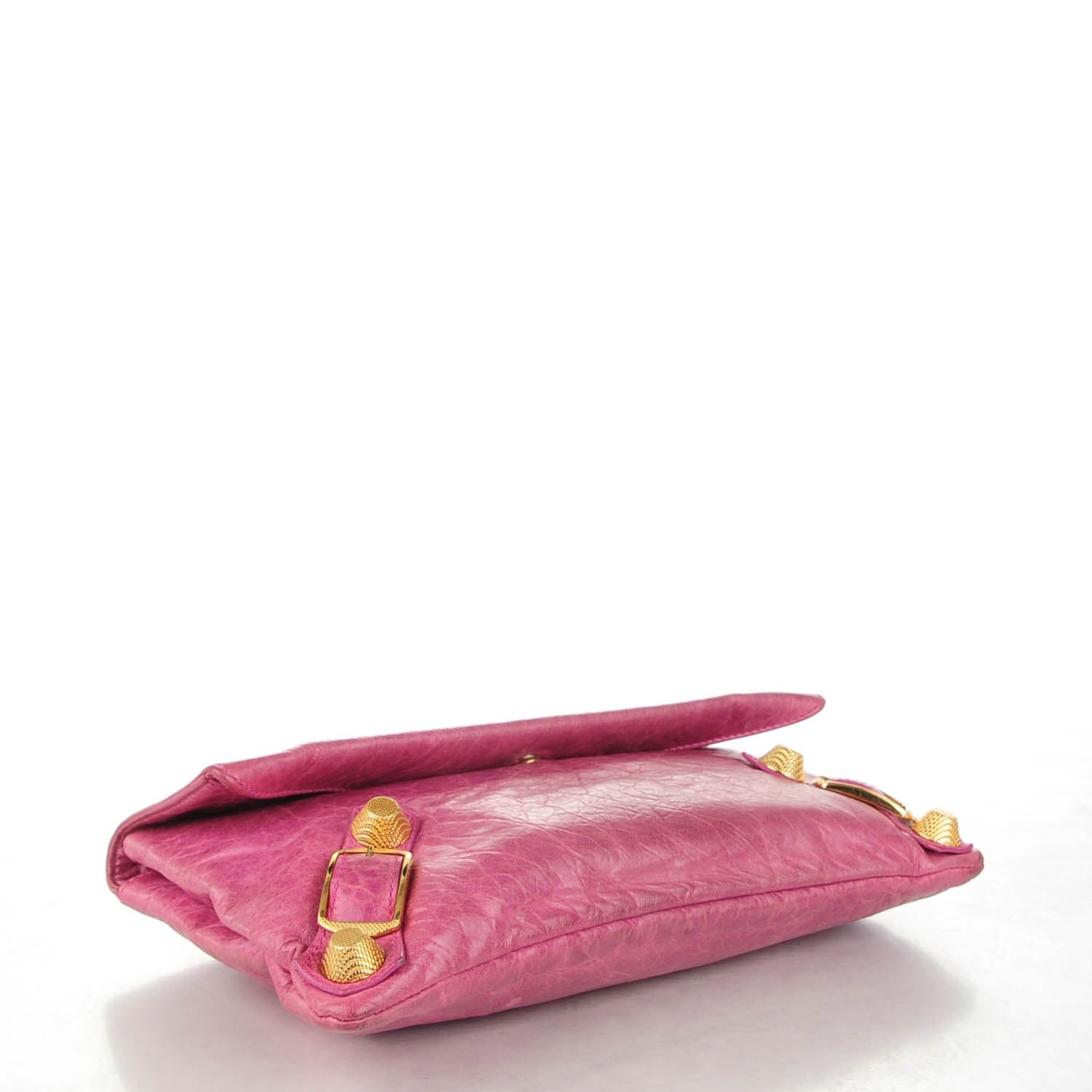 Balenciaga Agneau Giant 21 Gold Hardware Envelope Clutch Magenta 4 of 7
