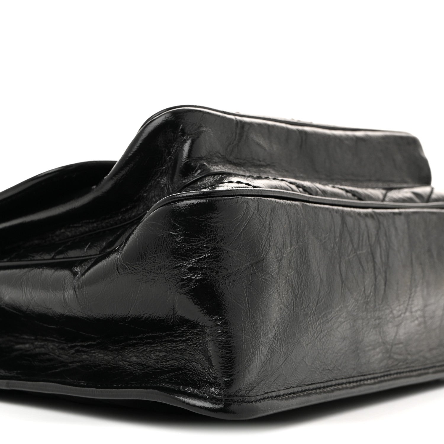 Saint Laurent Crinkled Calfskin Matelasse Monogram Large Niki Chain Satchel Black 9 of 12