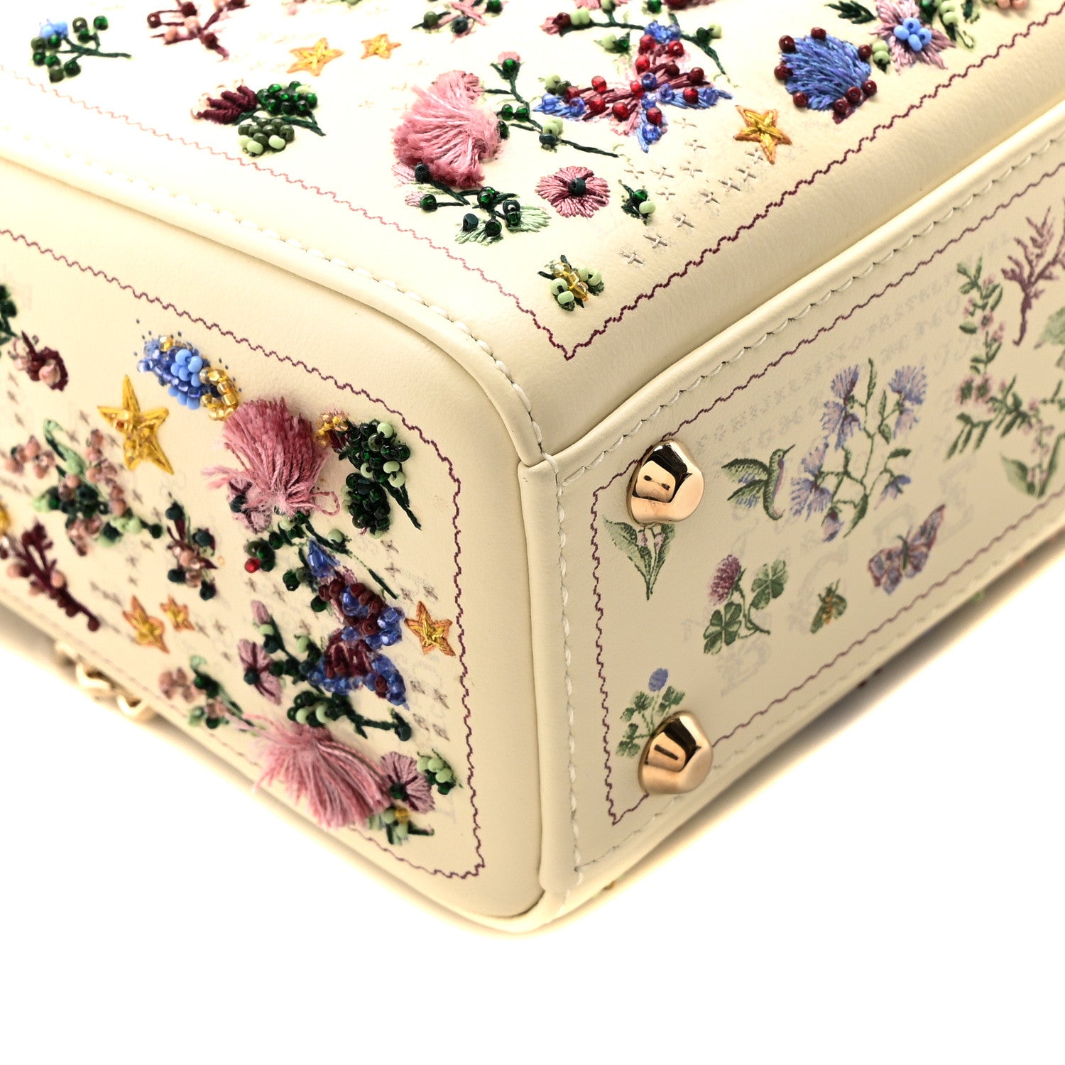 Christian Dior Calfskin Beaded Embroidered Paris 1947 Mini Lady