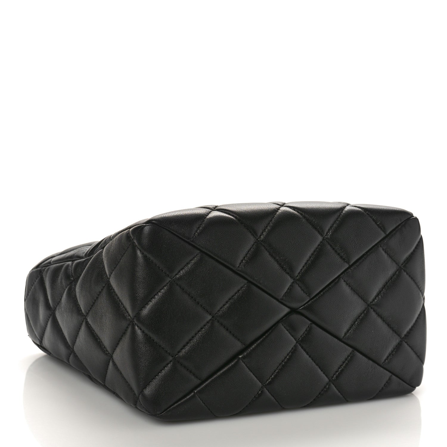 Chanel Lambskin Quilted Small Top Handle Shopping Bag Black 4 of 9