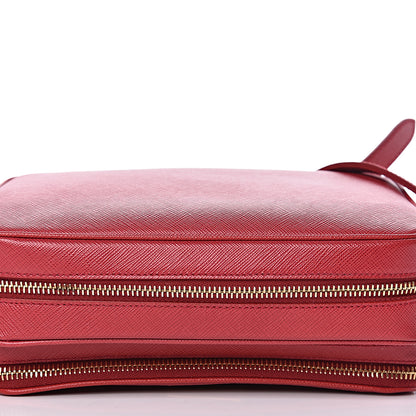 Prada Saffiano Lux Double Zip Crossbody Bag Fuoco 12 of 12