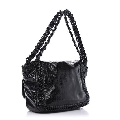Chanel Crinkled Patent Modern Chain Flap Black 3 of 20