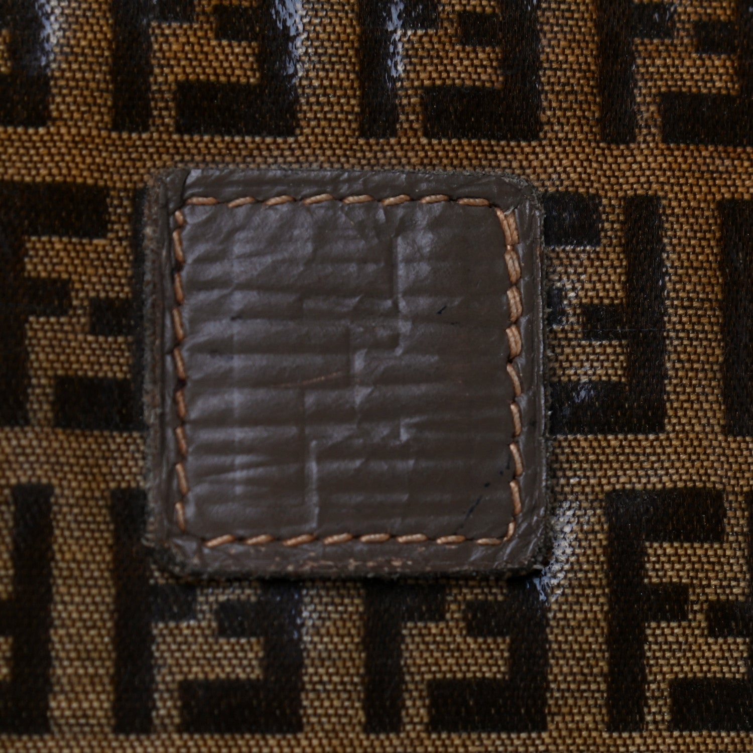 Fendi Vinyl Zucchino Zip Pouch Tobacco 13 of 17