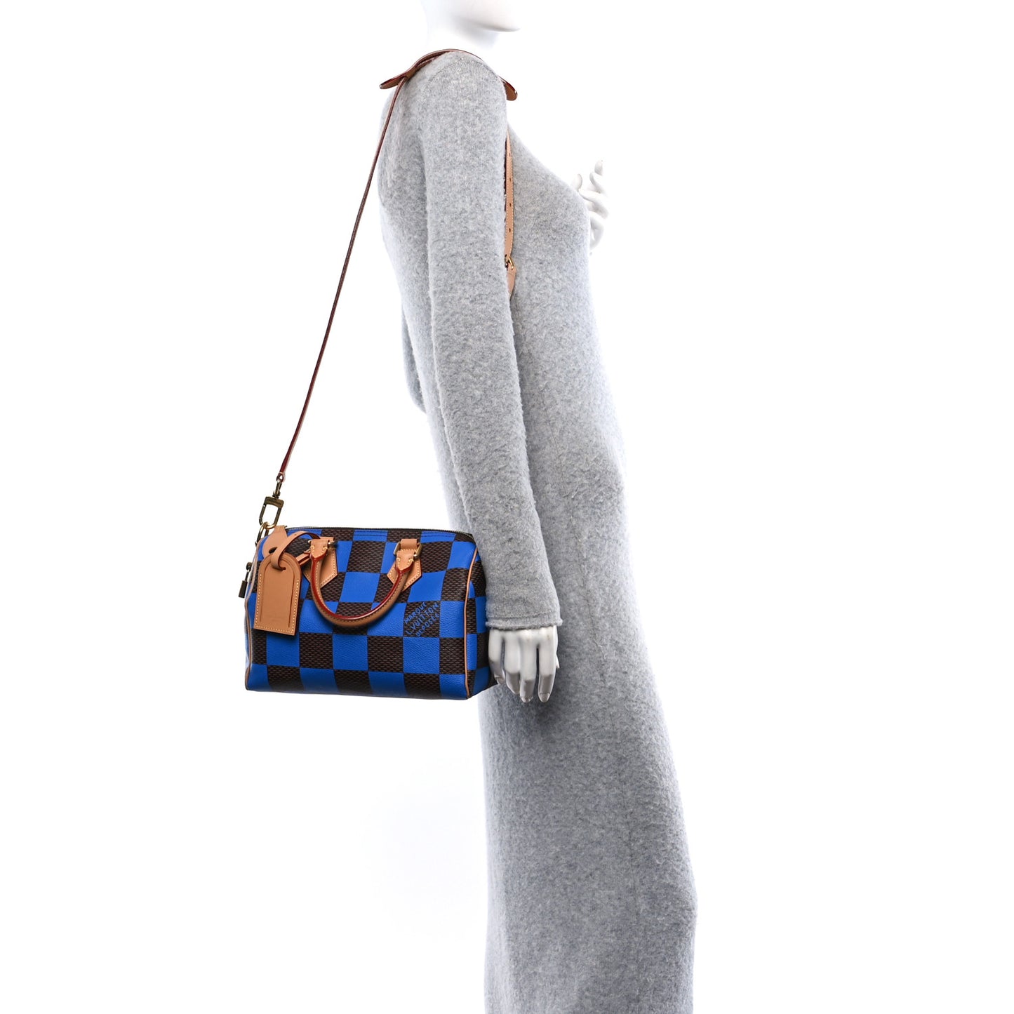 Damier Pop Speedy Bandouliere 25 Blue