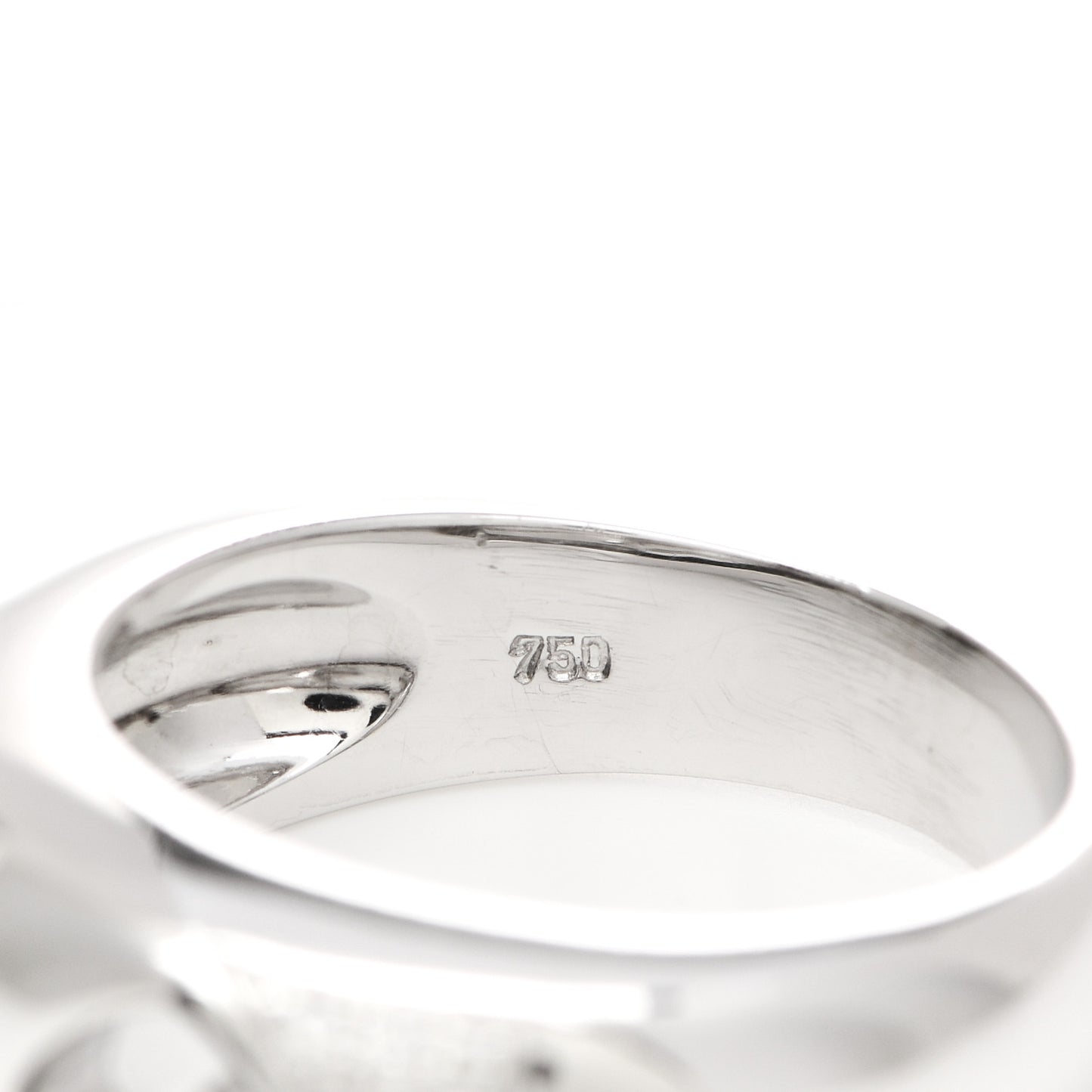 18K White Gold Happy Diamonds Love Heart Band Ring 54 7
