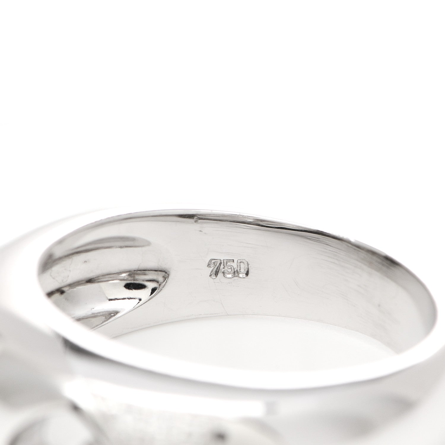 Chopard 18K White Gold Happy Diamonds Love Heart Band Ring 54 7 5 of 5