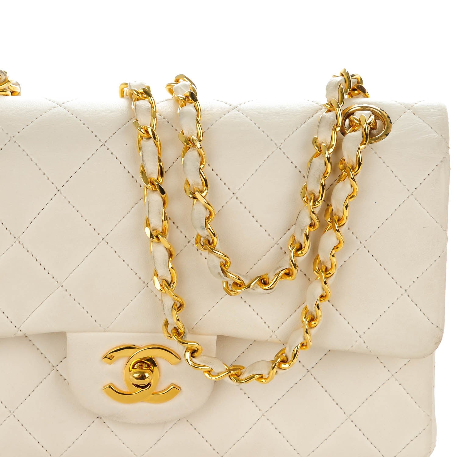 Chanel Lambskin Quilted Small Double Flap White 10 of 15