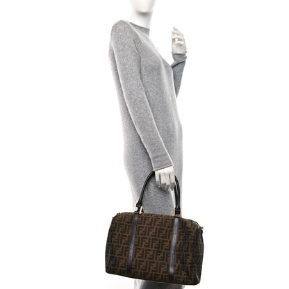 Fendi Zucca Medium Convertible Boston Satchel Tobacco Brown 2 of 9