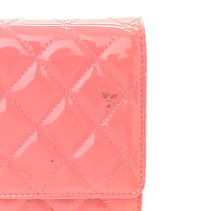 Chanel Patent Quilted Wallet On Chain WOC Coral 11 of 16