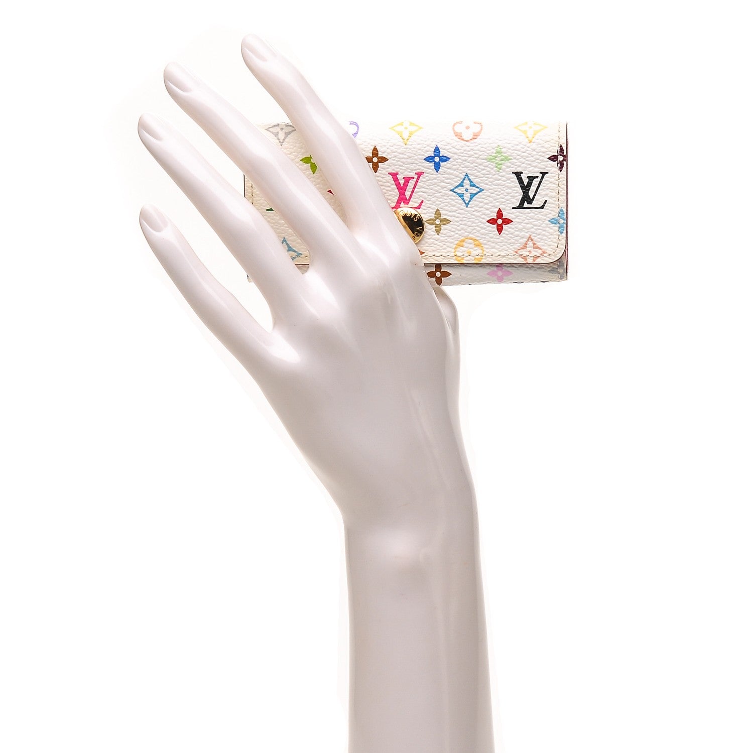 Louis Vuitton Monogram Multicolor Multicles 4 Key Holder White Litchi 2 of 6