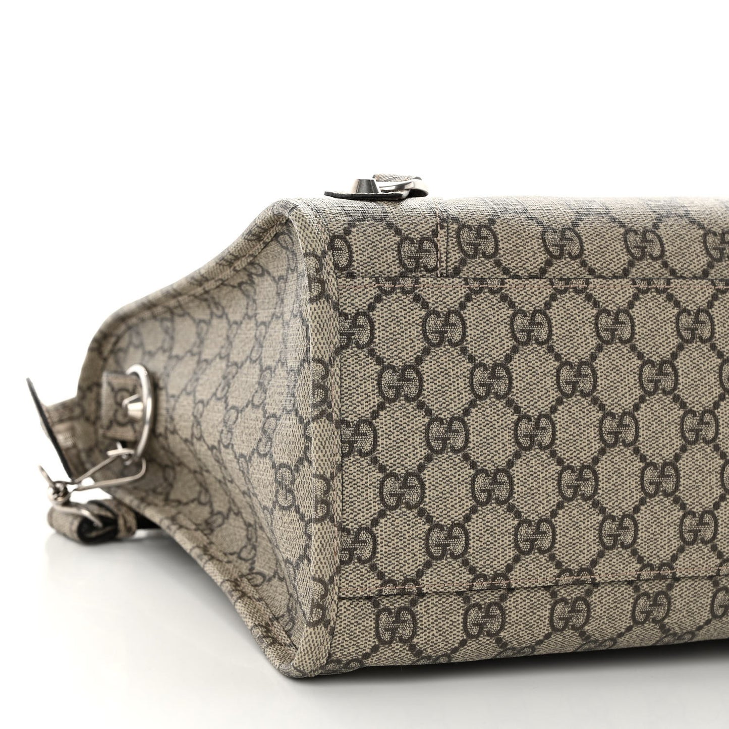 X GUCCI GG Supreme Monogram Neo Classic Silver Hardware City Beige Ebony