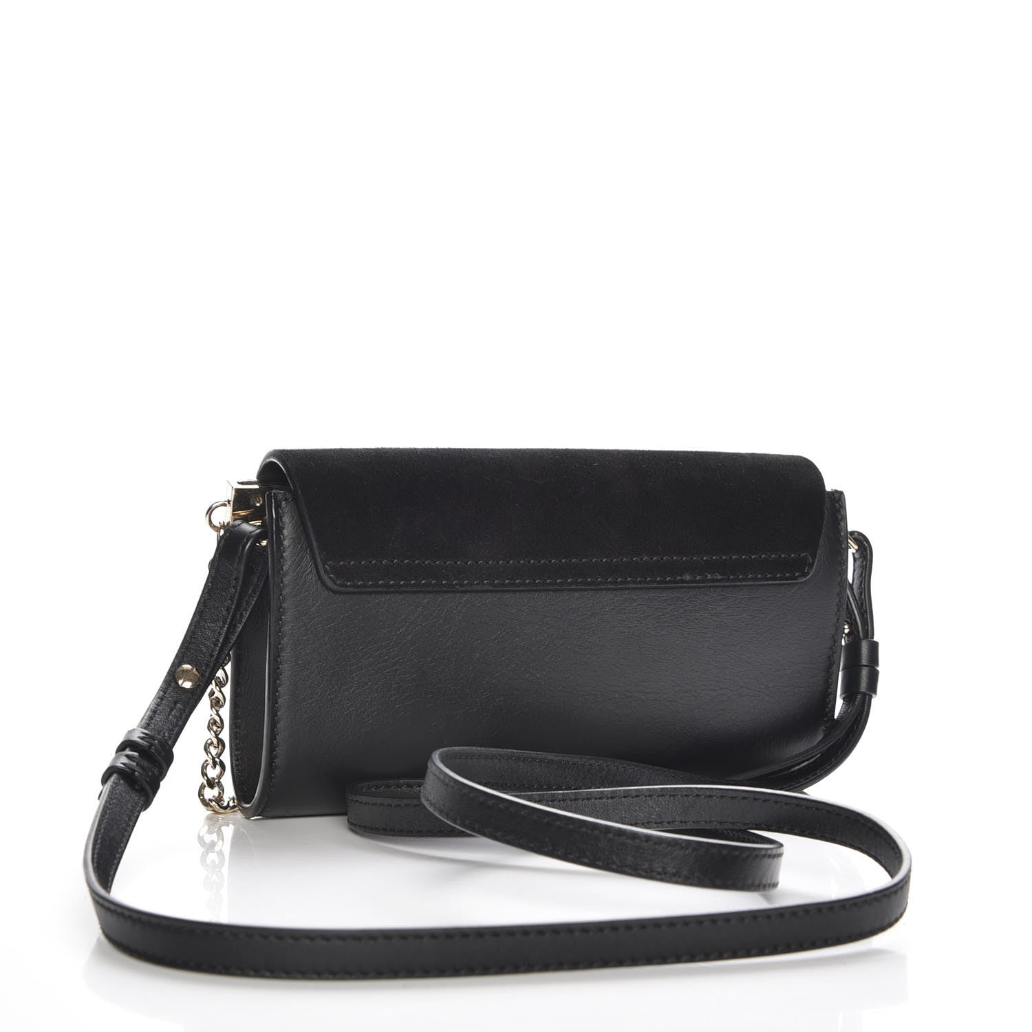Chloe Suede Calfskin Mini Faye Shoulder Bag Black 3 of 7
