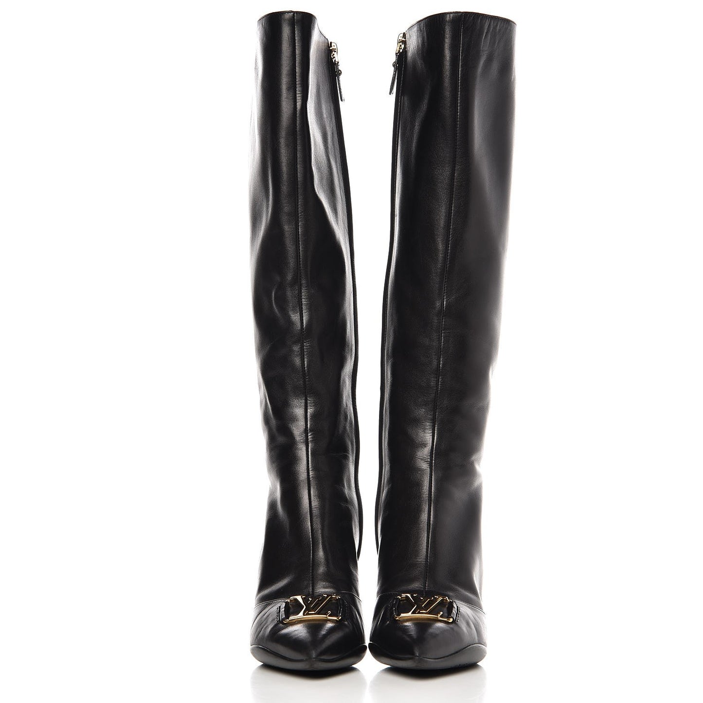 Calfskin LV High Boots 39 Black