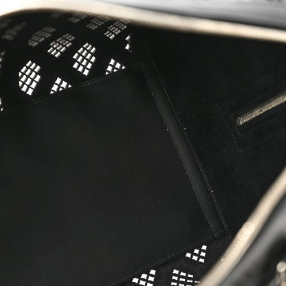 Gucci Calfskin Cut Out GG Embossed Medium Duffle Bag Black 4 of 8