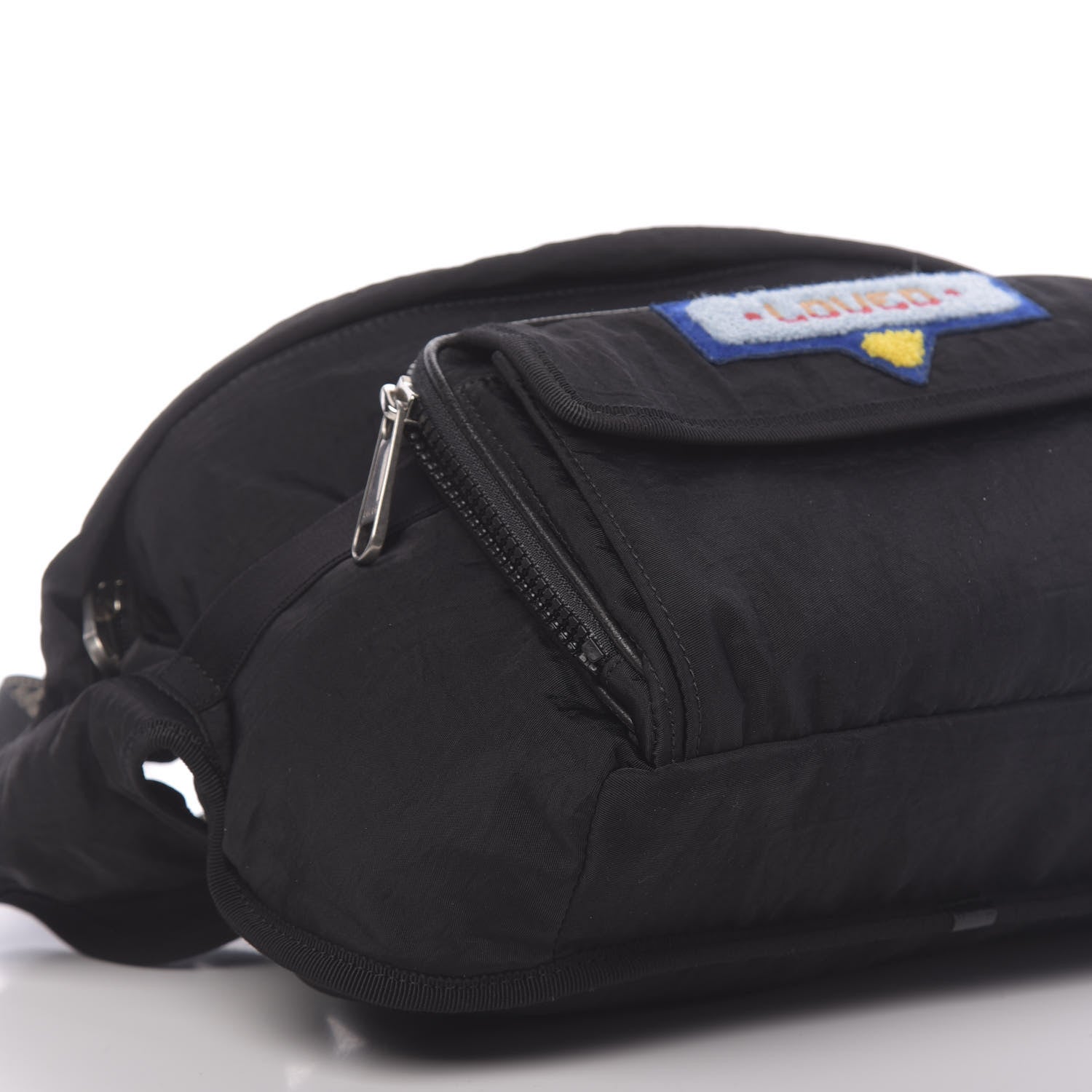Gucci Nylon 80s Logo Patch Belt Bag Black 9 of 10