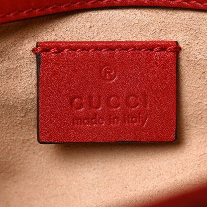 Gucci Calfskin Matelasse Super Mini GG Marmont Shoulder Bag Hibiscus Red 6 of 11