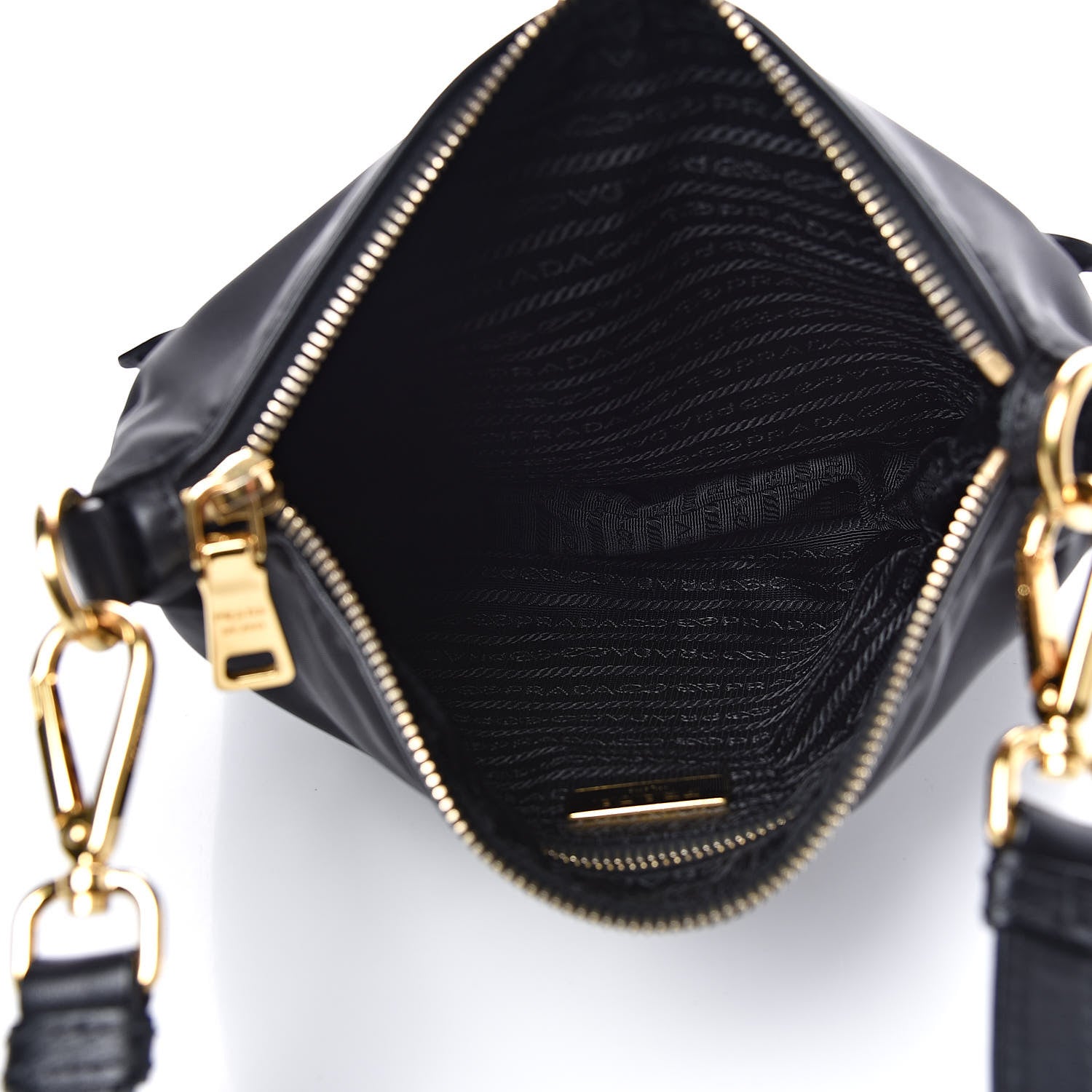 Prada Nylon Flat Messenger Bag Black 5 of 9