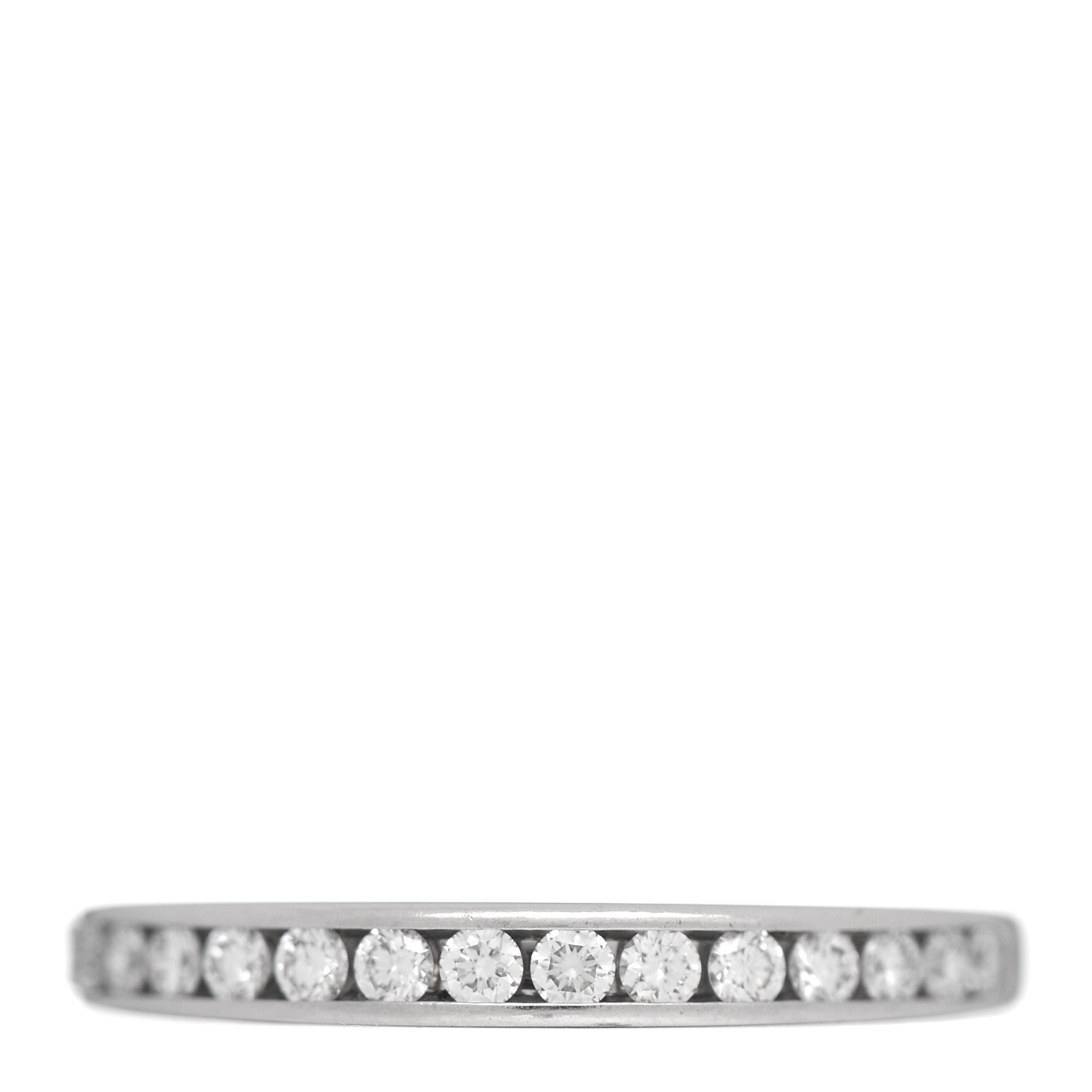 Tiffany Platinum Diamond 3mm Half Circle Wedding Band Ring 49 5 1 of 5