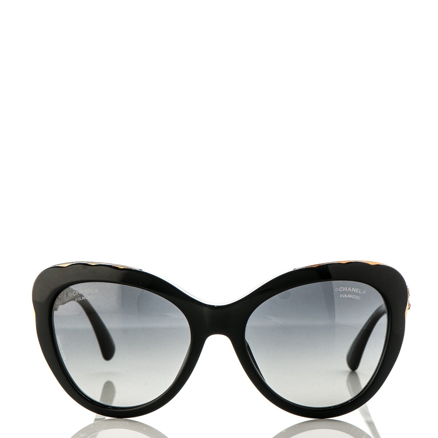 Chanel Polarized Bijou Cat Eye Sunglasses 5354 Black 2 of 6