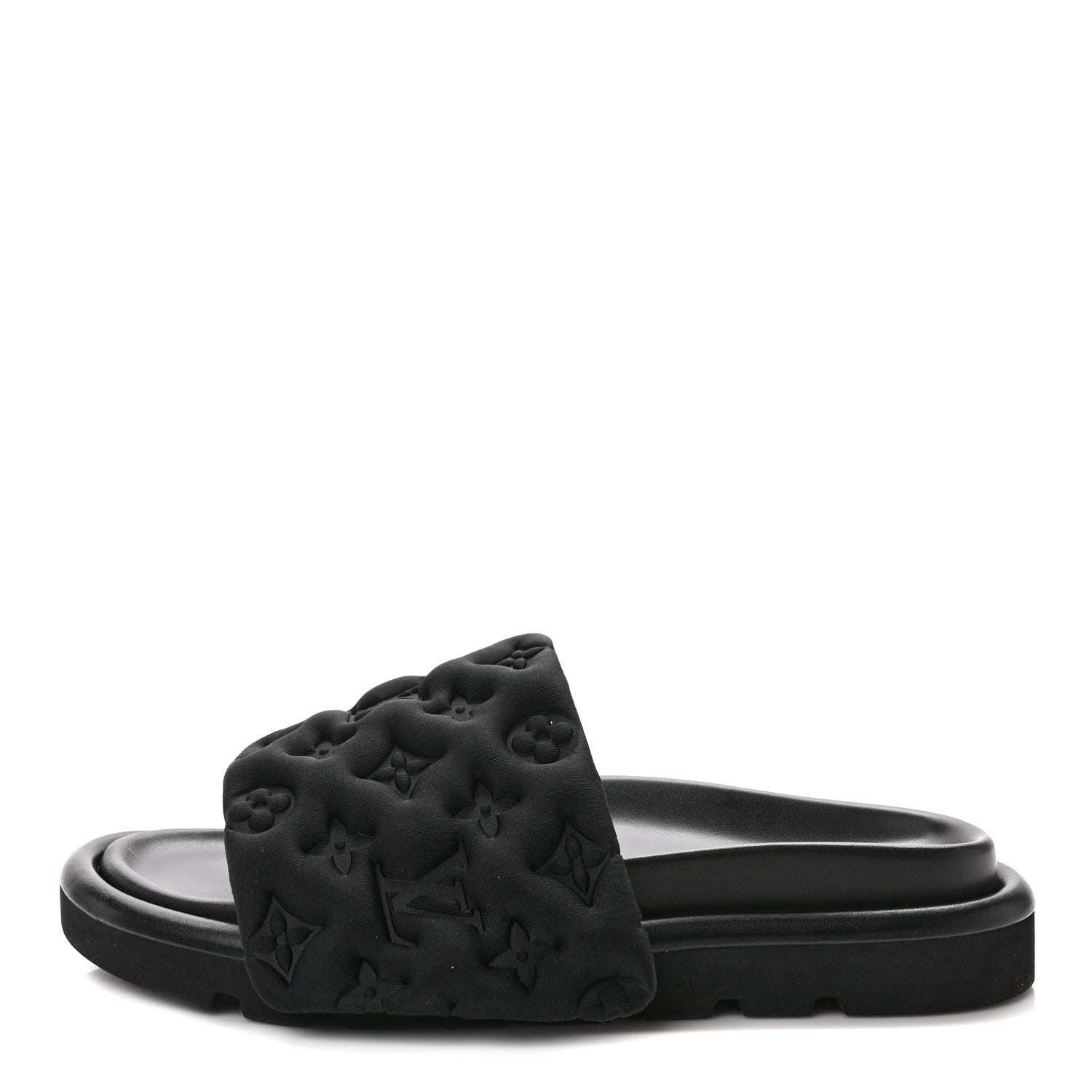 Louis Vuitton Technical Fabric Embossed Monogram Pool Pillow Comfort Mules 39 Black 1 of 10