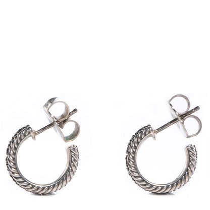 David Yurman Sterling Silver Black Diamond 17mm Midnight MÃ©lange Earrings 1 of 5