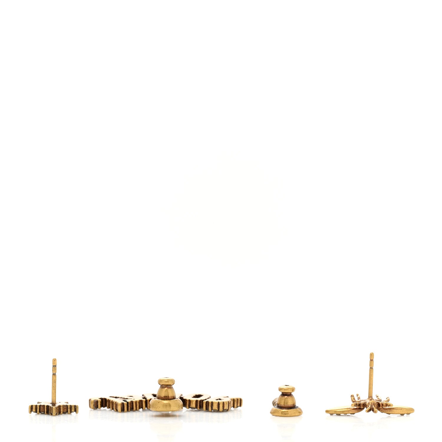 Christian Dior Metal Crystal J'Adior Earrings Aged Gold 3 of 4