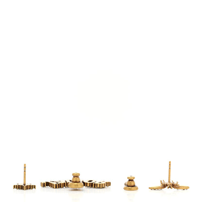 Christian Dior Metal Crystal J'Adior Earrings Aged Gold 3 of 4