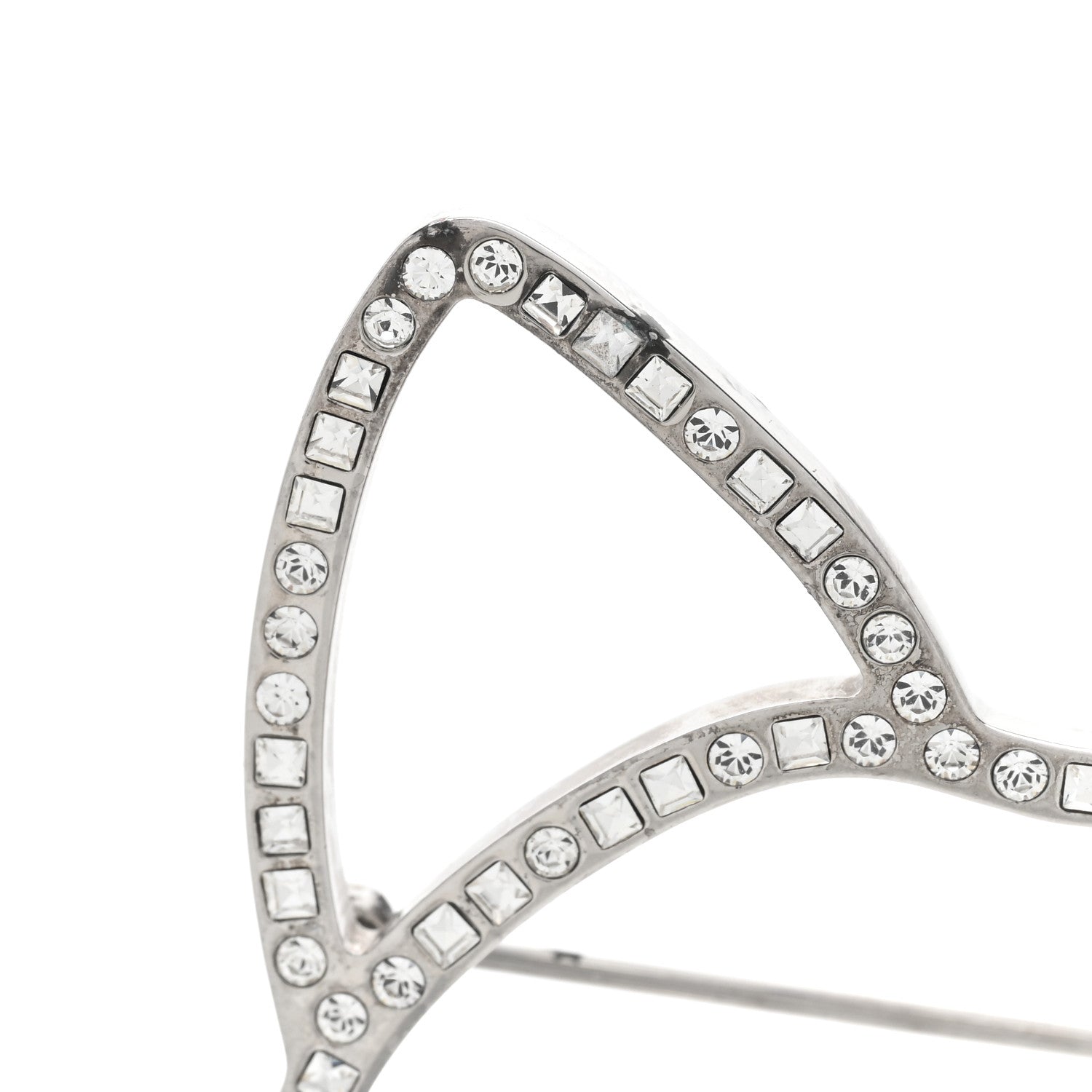 Chanel Strass Crystal Emoji Choupette Cat Brooch Silver 5 of 7