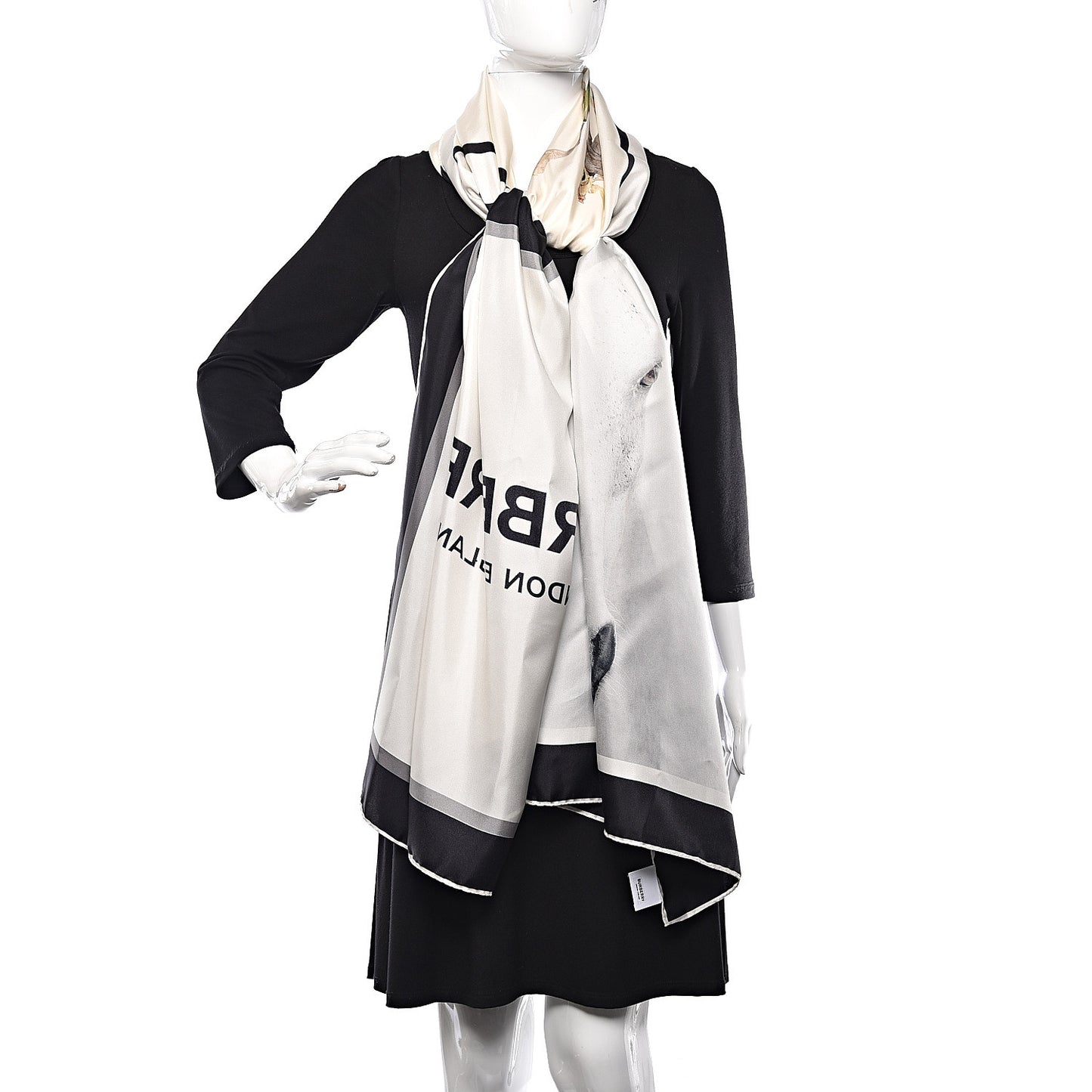 Silk Montage Print Scarf Monochrome