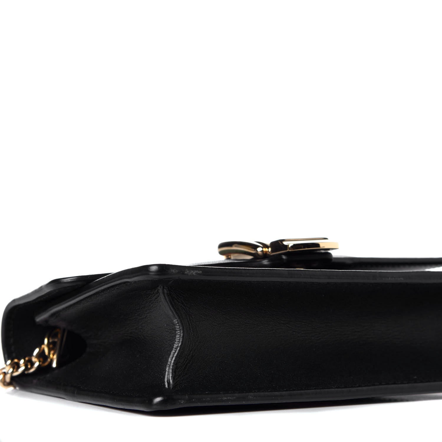 Gucci Calfskin Super Mini Sylvie Chain Shoulder Bag Black 9 of 10
