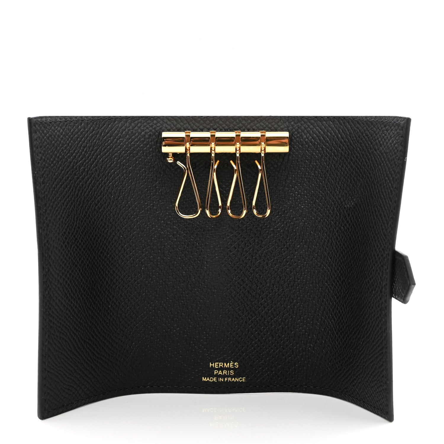 Hermes Epsom Bearn Multicles 4 Key Holder Black 6 of 7