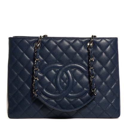 Chanel Caviar Grand Shopping Tote GST Navy 1 of 7