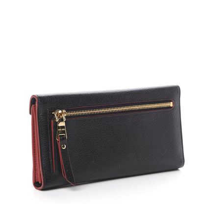 Miu Miu Goatskin Madras Love Envelope Wallet Black 3 of 9