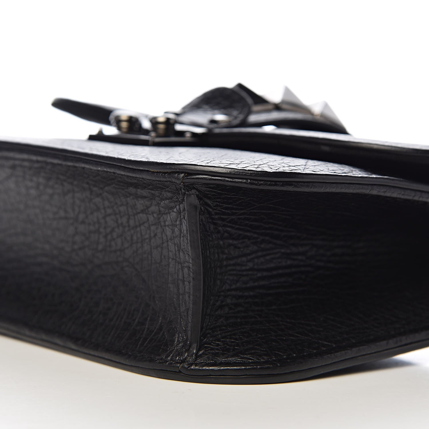 Valentino Garavani Pebbled Calfskin Small Glam Lock Rockstud Flap Black 8 of 11