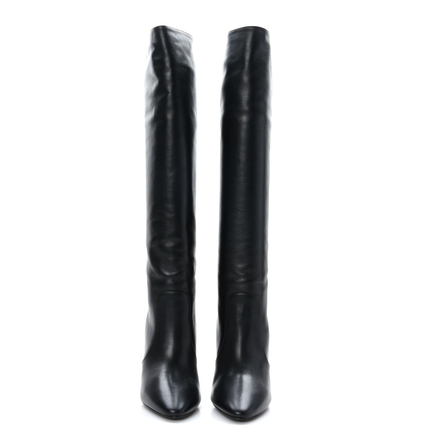 Saint Laurent Lambskin Koller 110 Tall Boots 38.5 Black 2 of 7