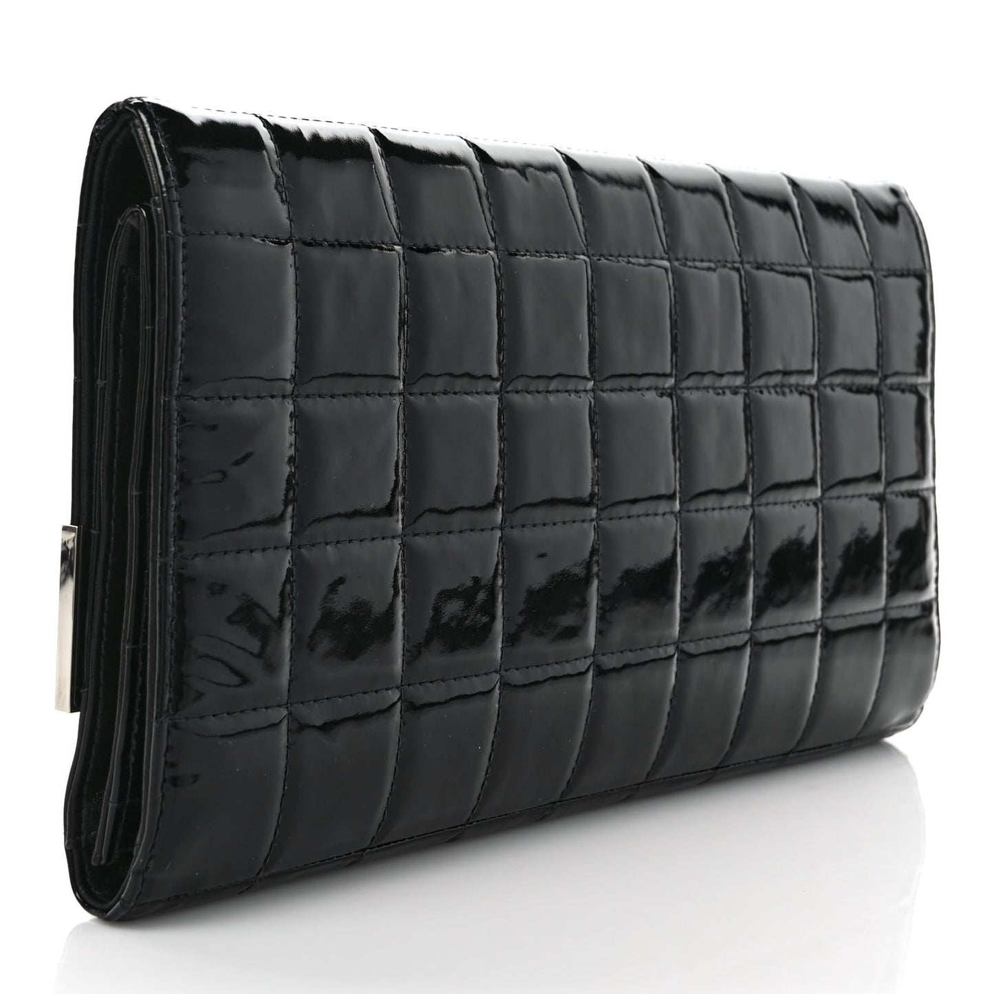 Patent Chocolate Bar Clutch Black