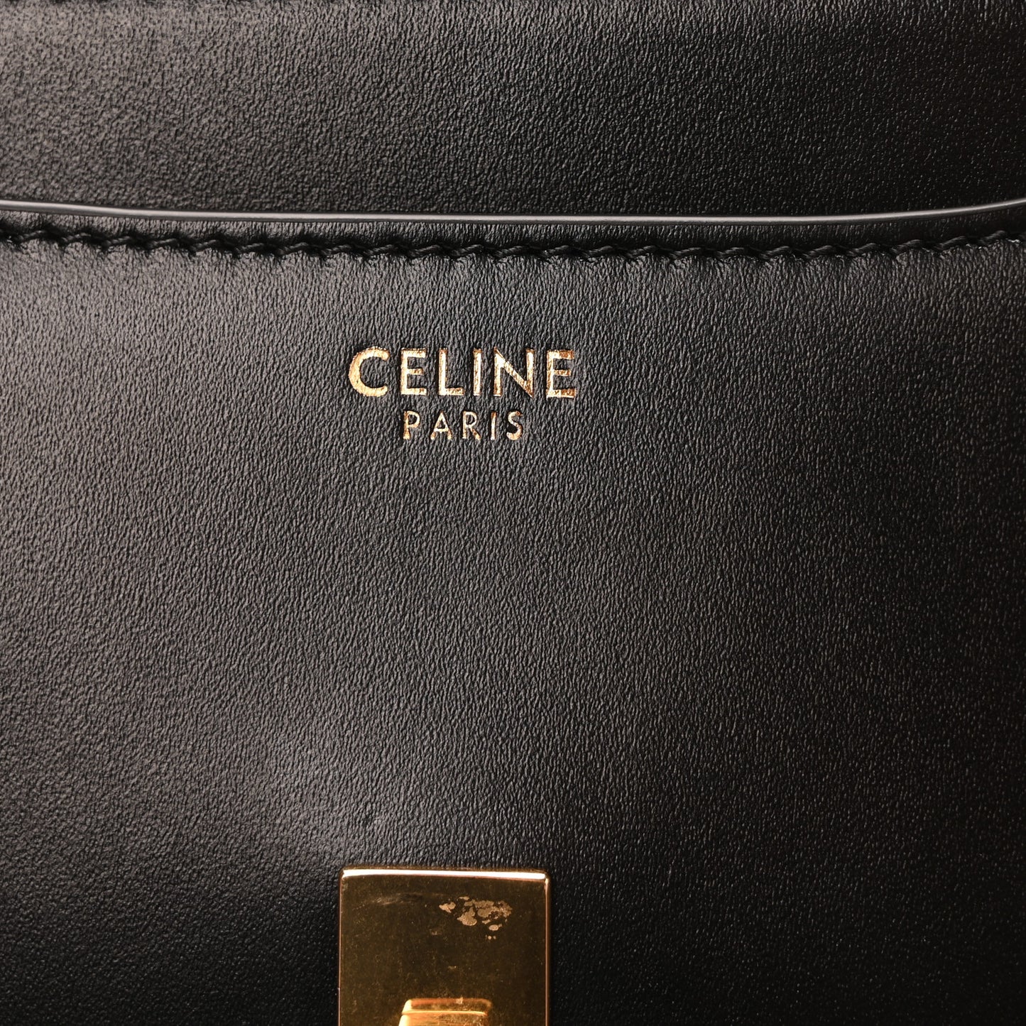 Satinated Calfskin Mini 16 Top Handle Bag Black