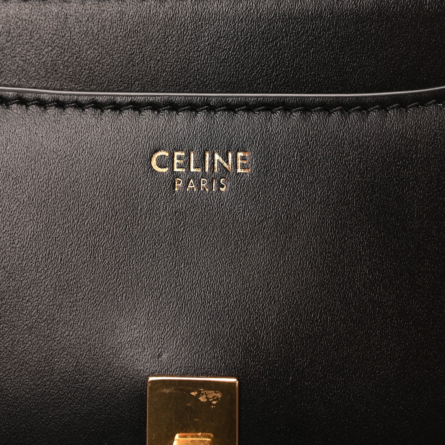 Celine Satinated Calfskin Mini 16 Top Handle Bag Black 6 of 10