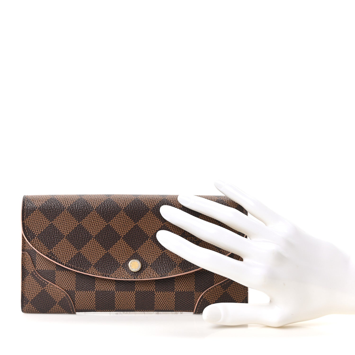 Louis Vuitton Damier Ebene Caissa Wallet Rose Ballerine 2 of 10