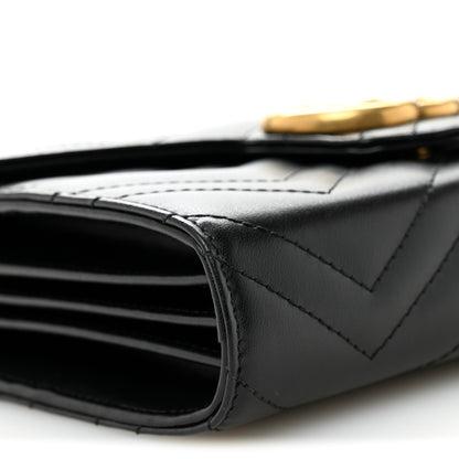 Gucci Calfskin Matelasse GG Marmont Chain Wallet Black 9 of 10