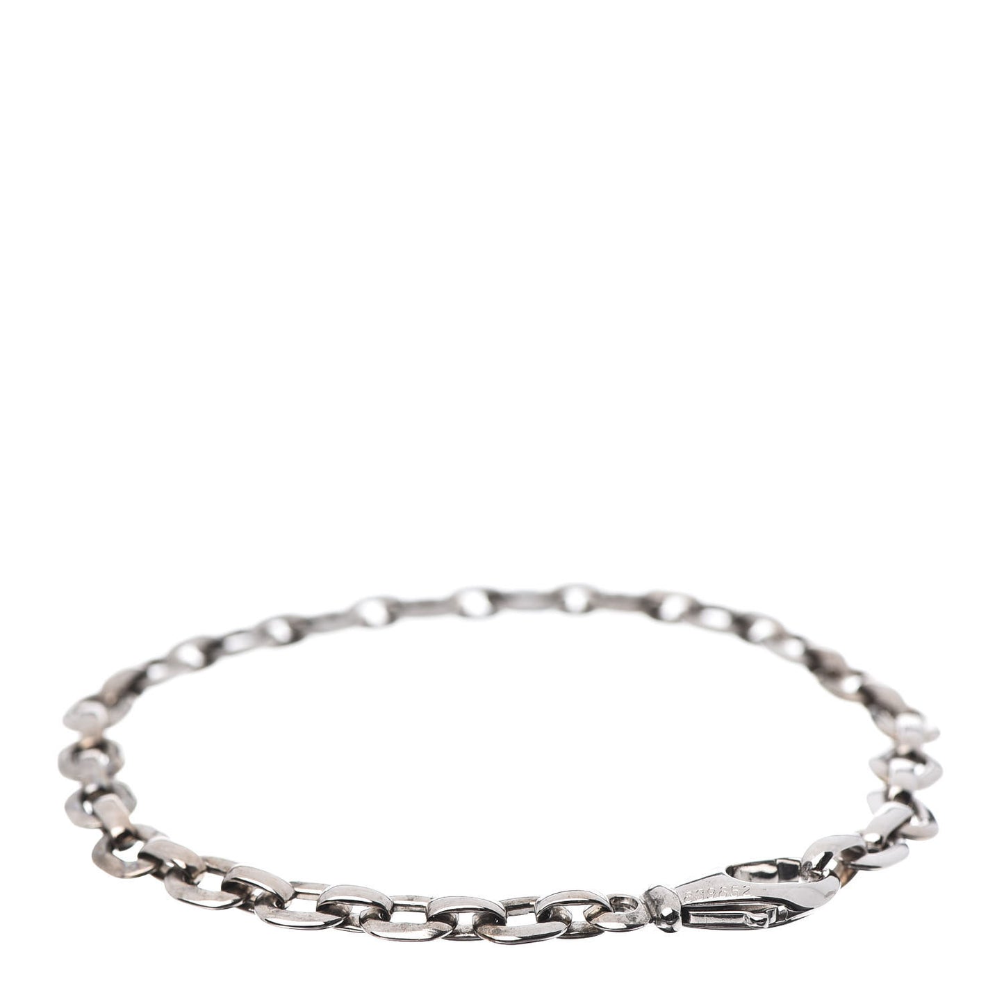 18K White Gold Meplat Link Chain Bracelet