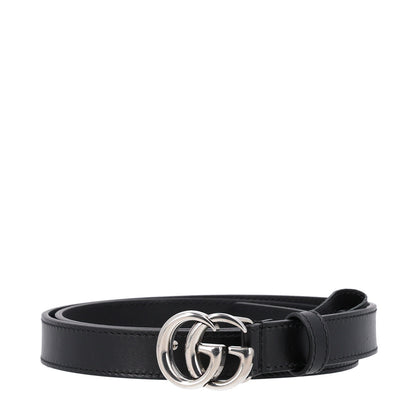 Gucci Plutone Calfskin Palladium Double G 20mm Belt 85 34 Black 1 of 5