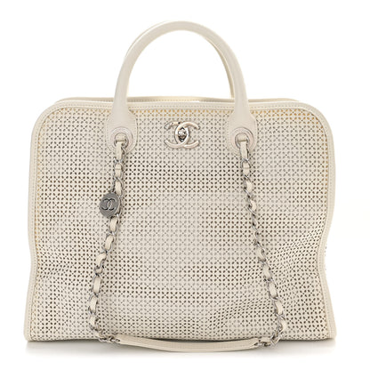 Chanel Calfskin Perforated Up In The Air Tote White 1 of 9