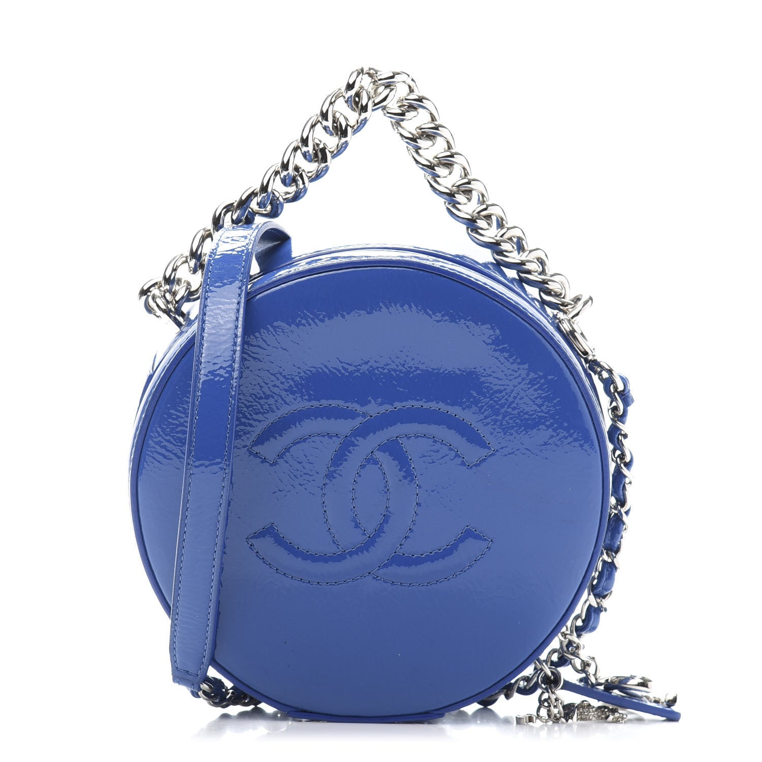 Chanel Patent Round As Earth Evening Bag Blue 1 of 11