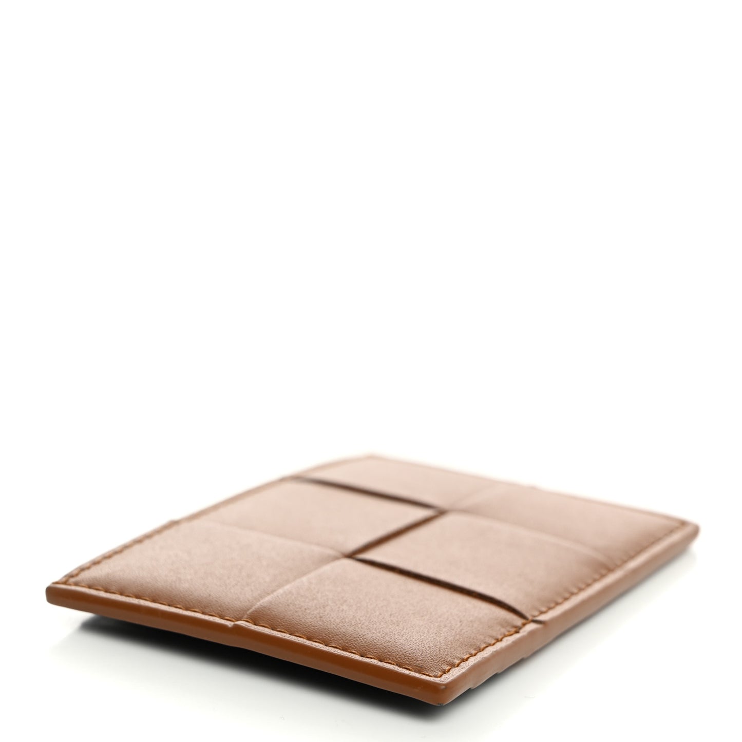 Nappa Intreccio Cassette Credit Card Holder Mud
