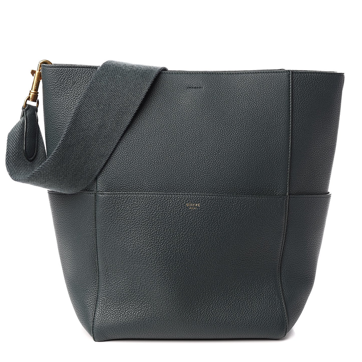 Soft Grained Calfskin Sangle Bucket Bag Amazone