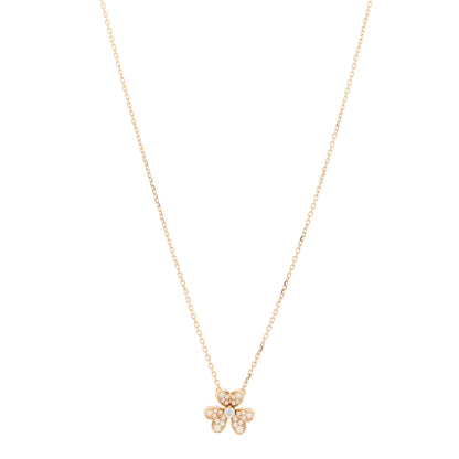 Van Cleef & Arpels 18K Rose Gold Diamond Mini Frivole Pendant Pave Necklace 1 of 6