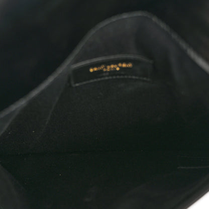 Saint Laurent Smooth Shiny Calfskin Monogram Uptown Baby Pouch Black 4 of 9