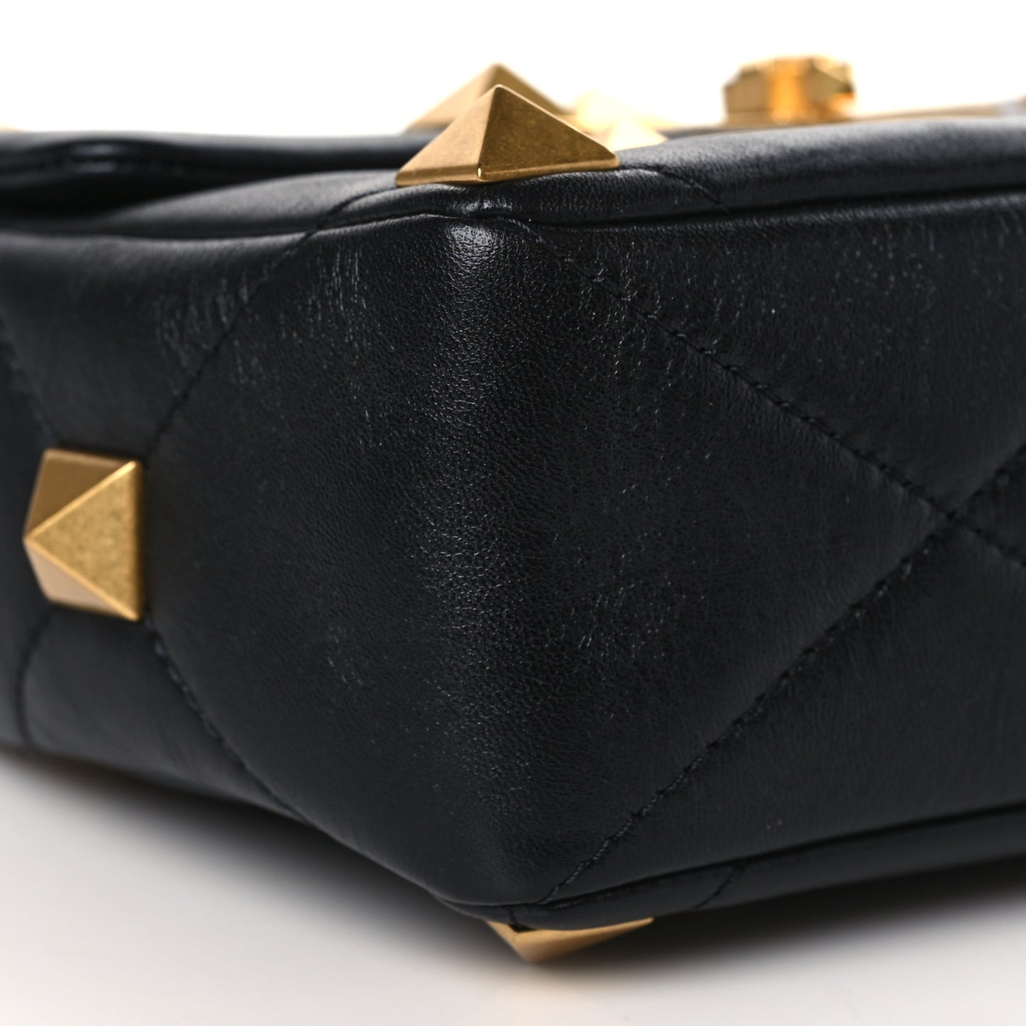 Nappa Medium Roman Stud Shoulder Bag Black