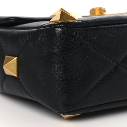Valentino Garavani Nappa Medium Roman Stud Shoulder Bag Black 7 of 8